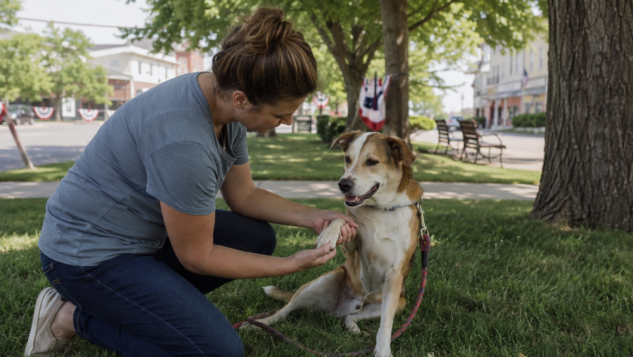 Dog Paw Check After Parades, Pavement, and Crowds