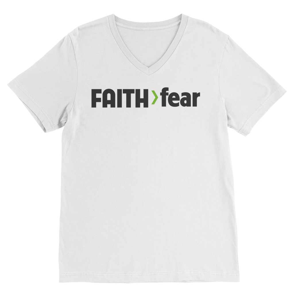 Faith > Fear Premium Softstyle V-Neck T
