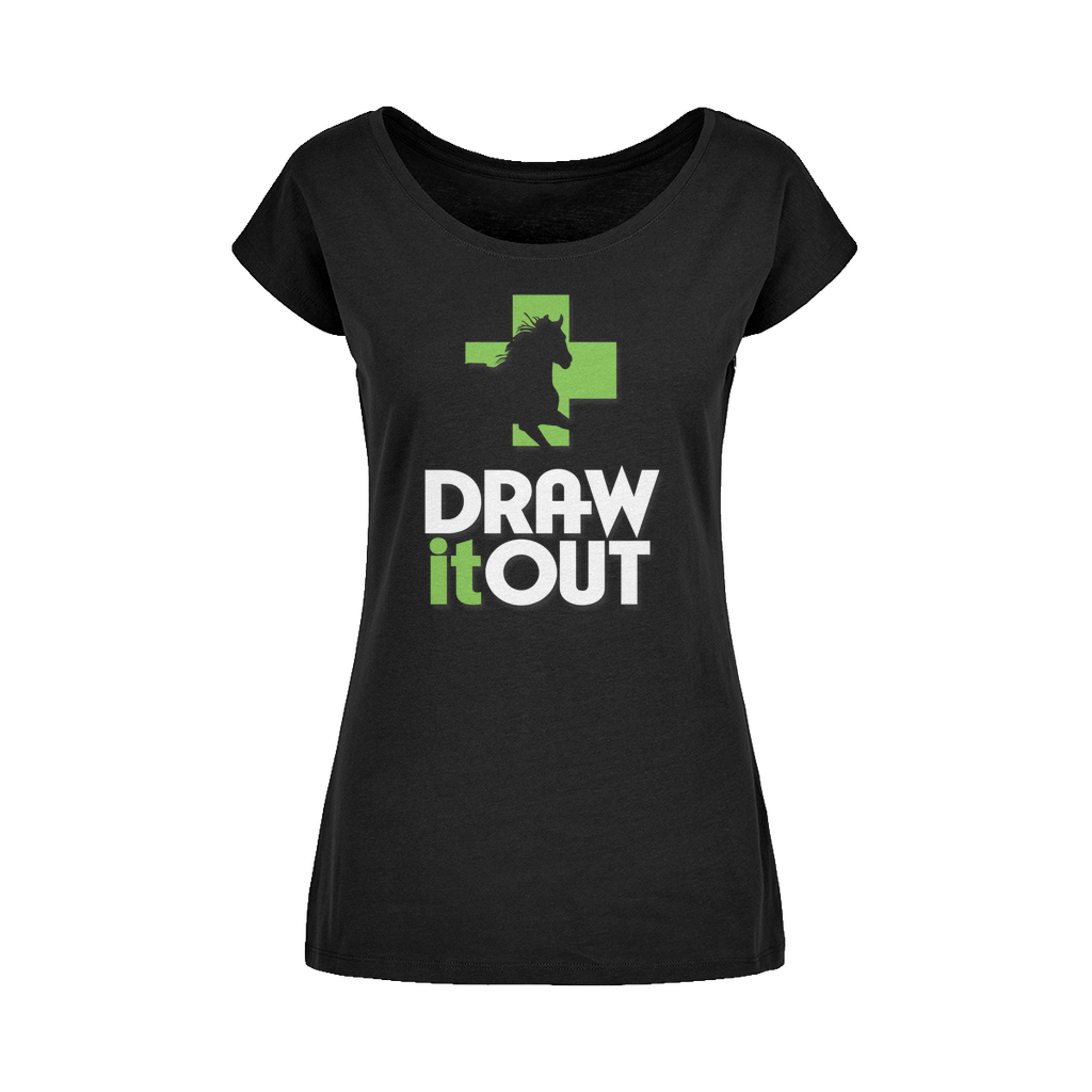 Draw It Out® Wide Neck Womens T-Shirt XS-5XL