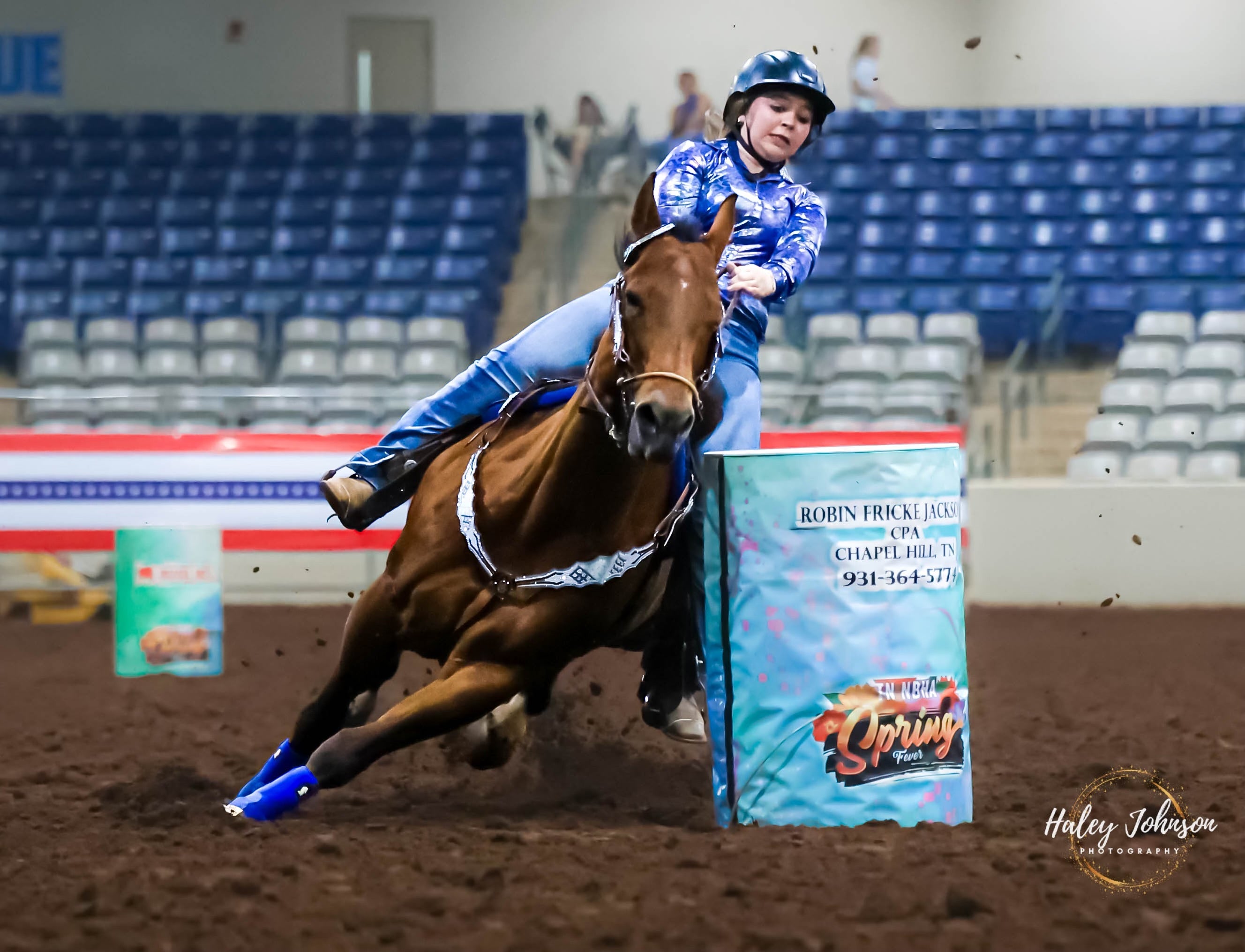Kaylee Rankin barrel racing with her Quarter Horse Rita in Tennessee