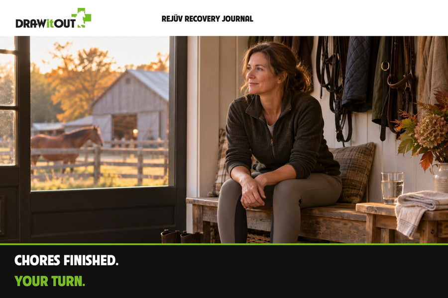 ReJüv Recovery Journal: rider taking a quiet break after barn chores.