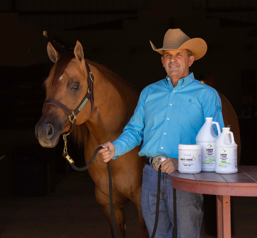 Dan Huss with LV Chill Out and Draw It Out® products at Huss Performance Horses
