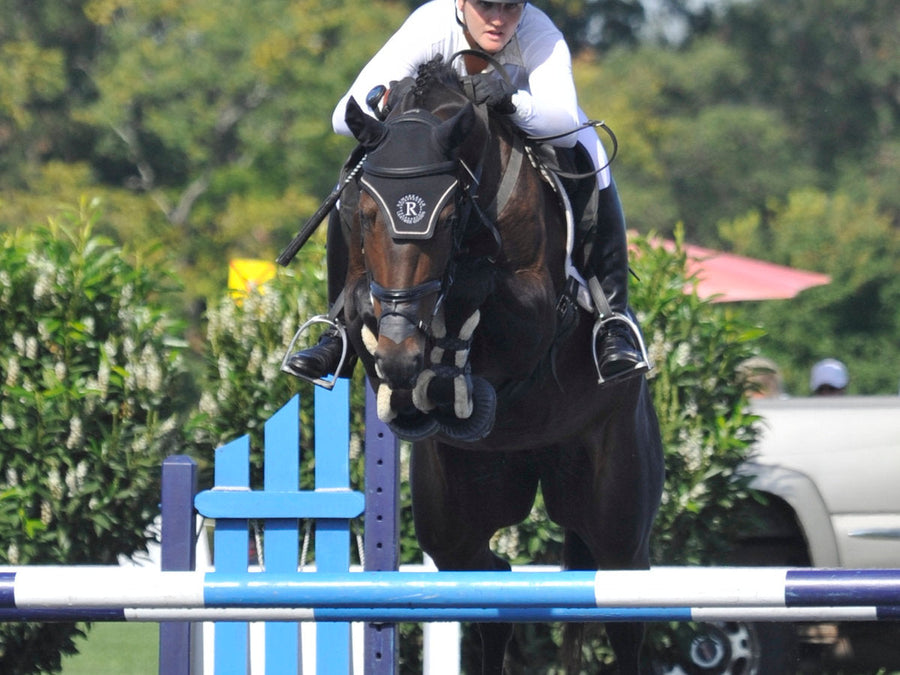 Ema Klugman competing in eventing