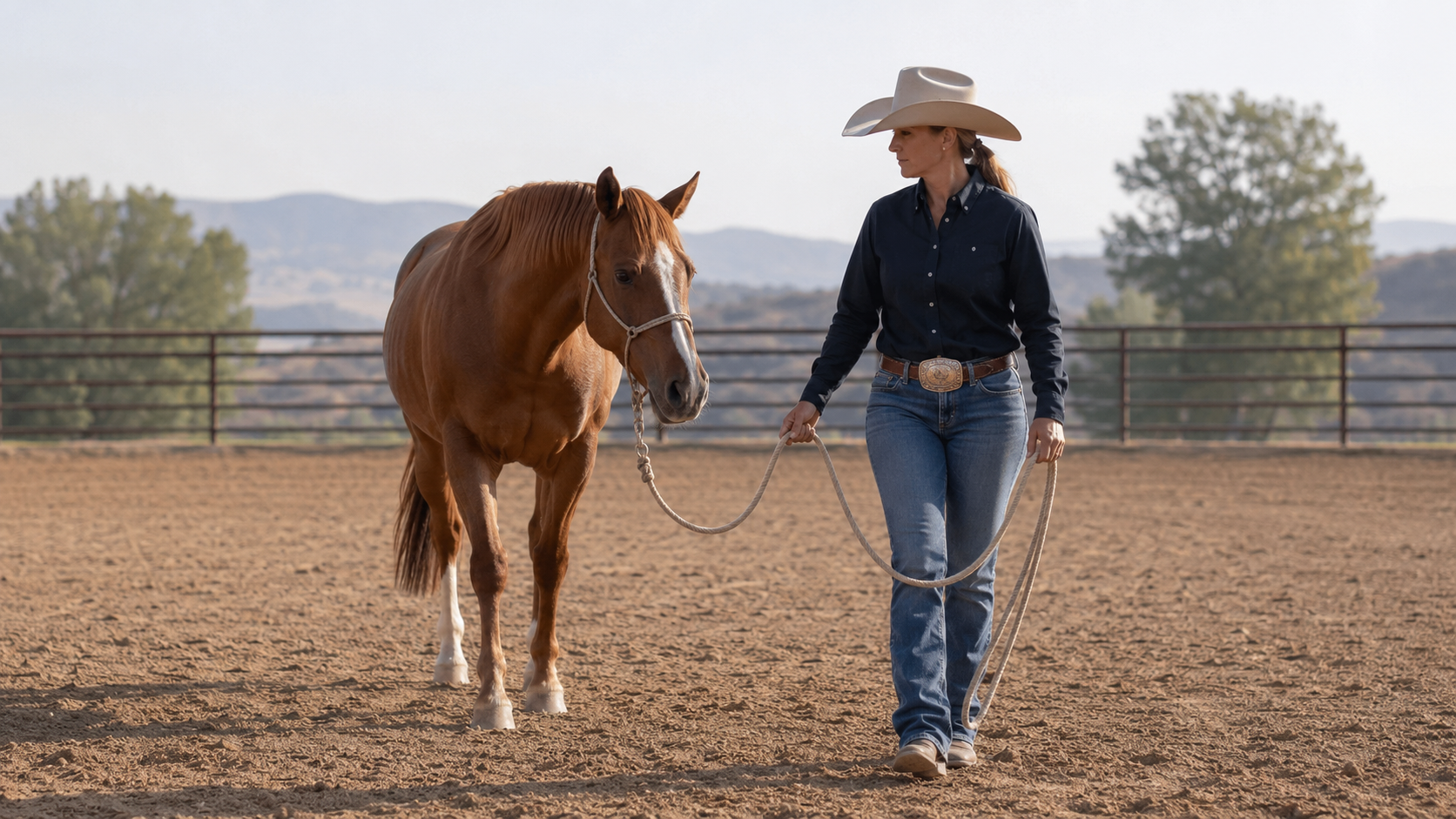 Rider leading a horse through a quiet reset after a loud weekend