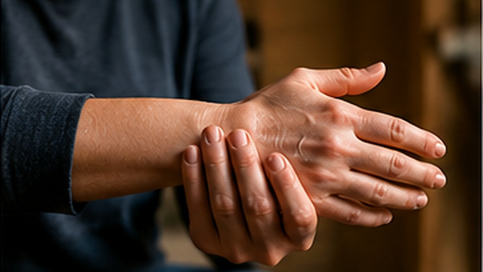 Hands applying a topical gel during an everyday recovery routine