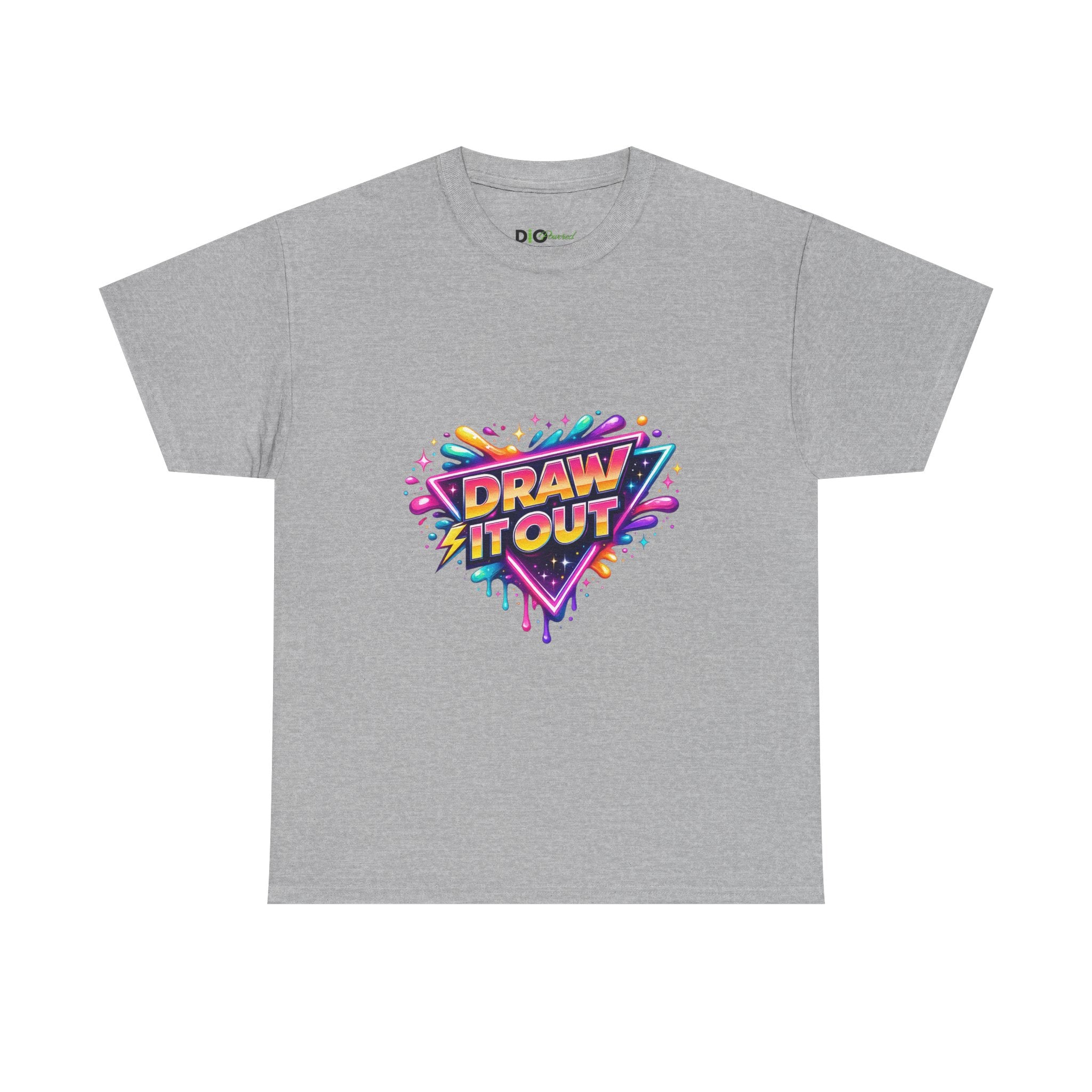 Draw It Out® Colorburst Graphic Tee | Neon Art Inspired Cotton T-Shirt