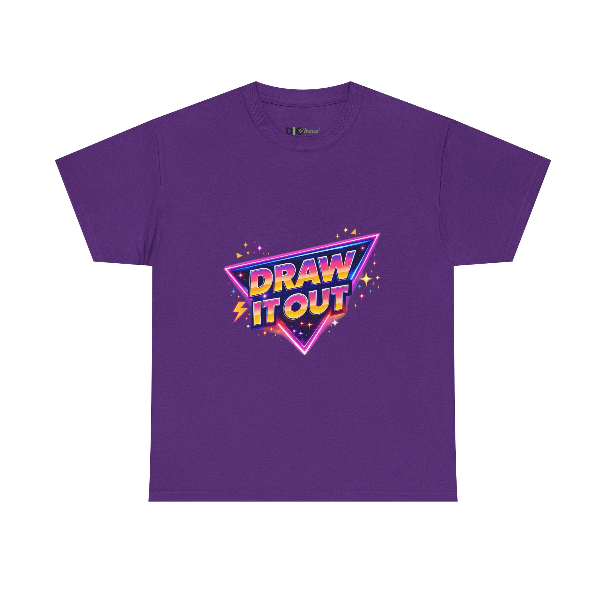 Draw It Out® Retro Logo T-Shirt – 80s Neon Graphic Tee
