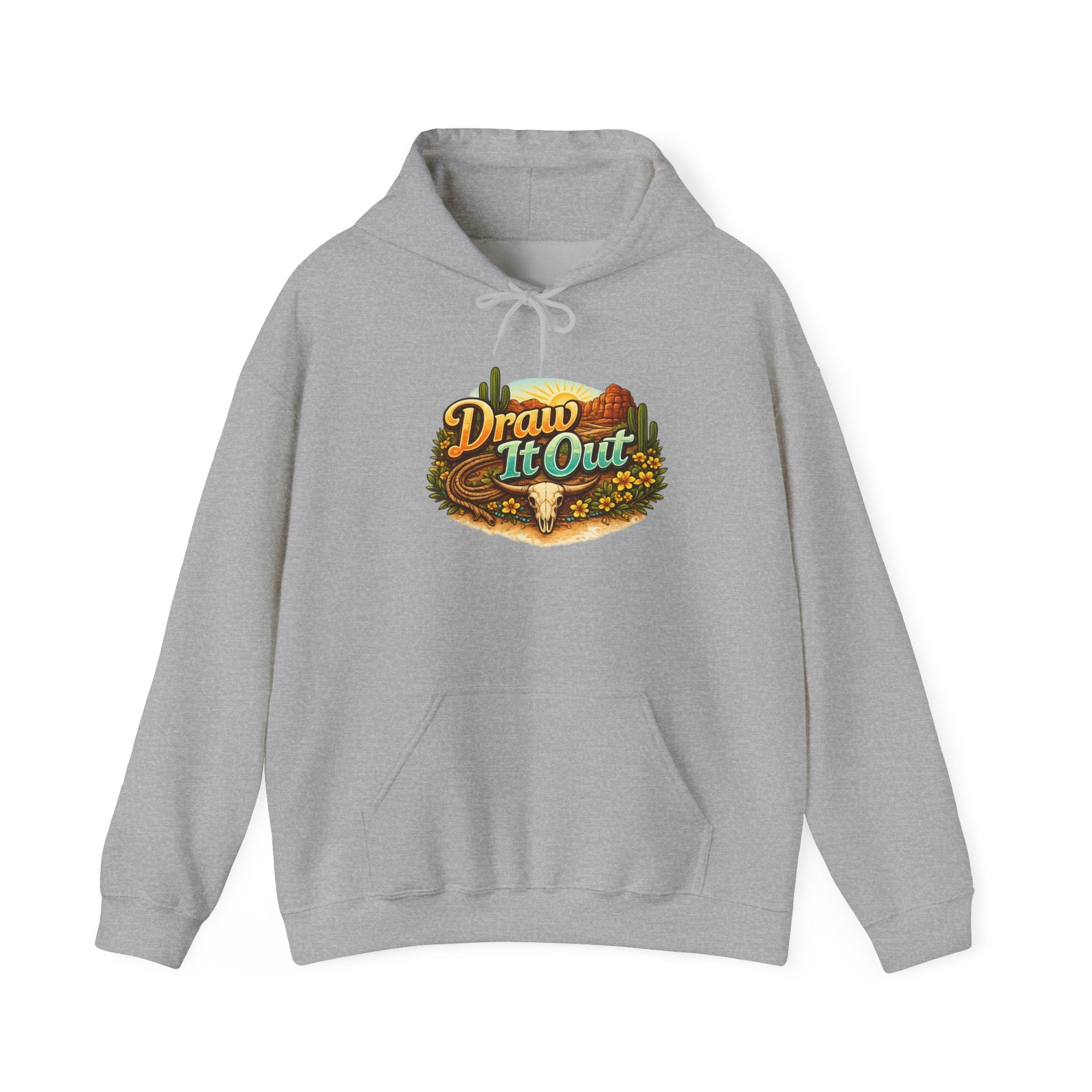 Draw It Out® Desert Sunset Graphic Hoodie | Vintage Inspired Pullover
