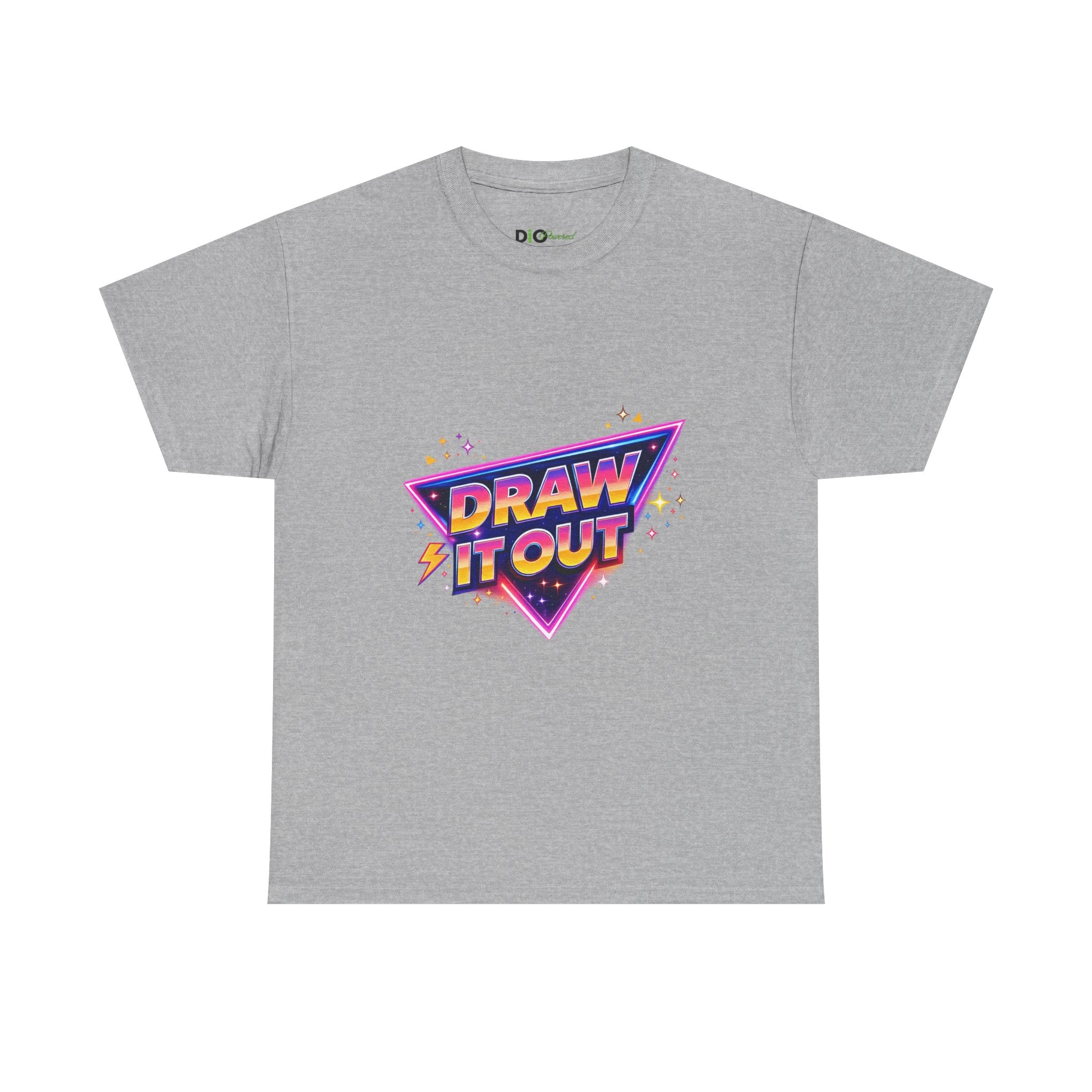 Draw It Out® Retro Logo T-Shirt – 80s Neon Graphic Tee