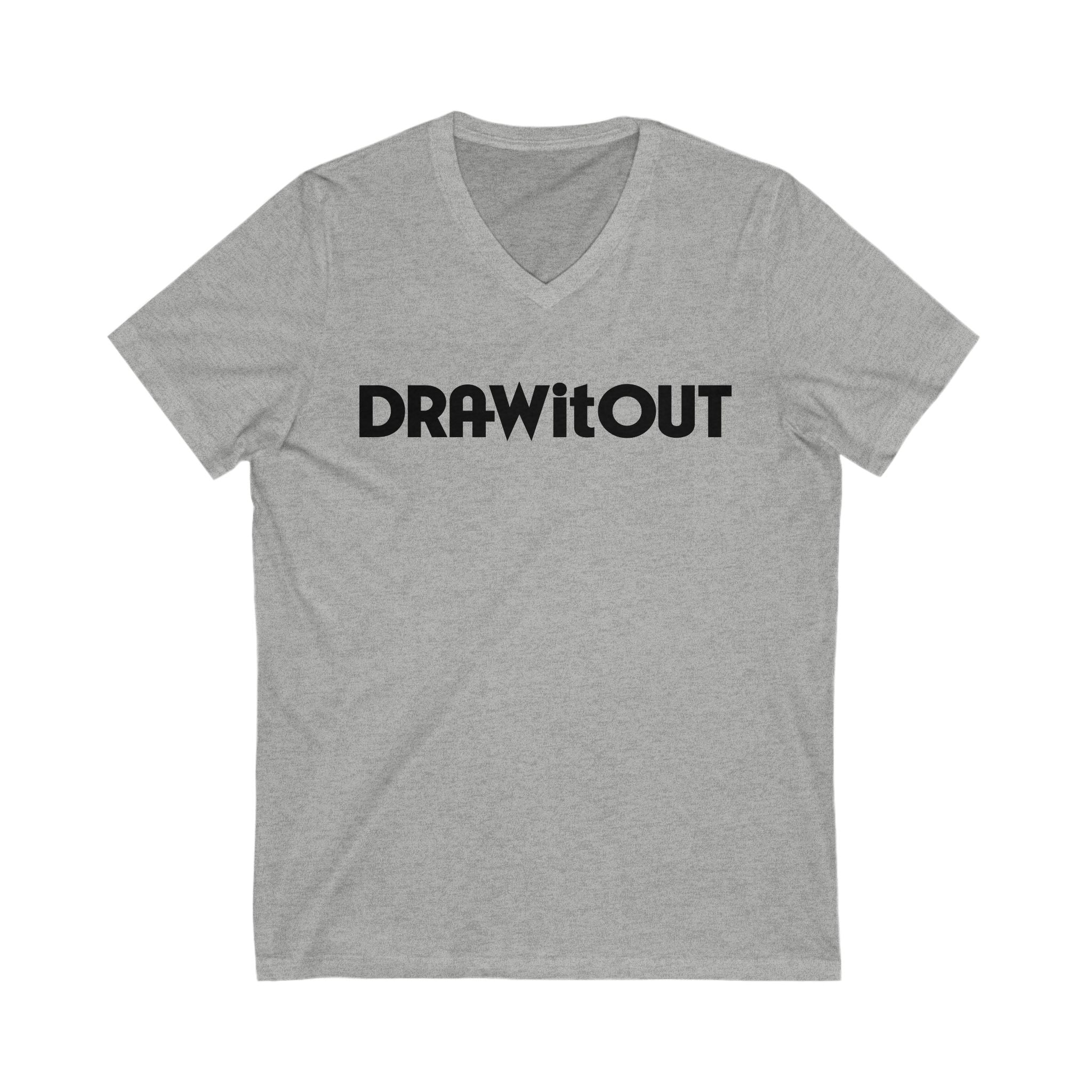 Blackout Unisex V-Neck Tee by Draw it Out®