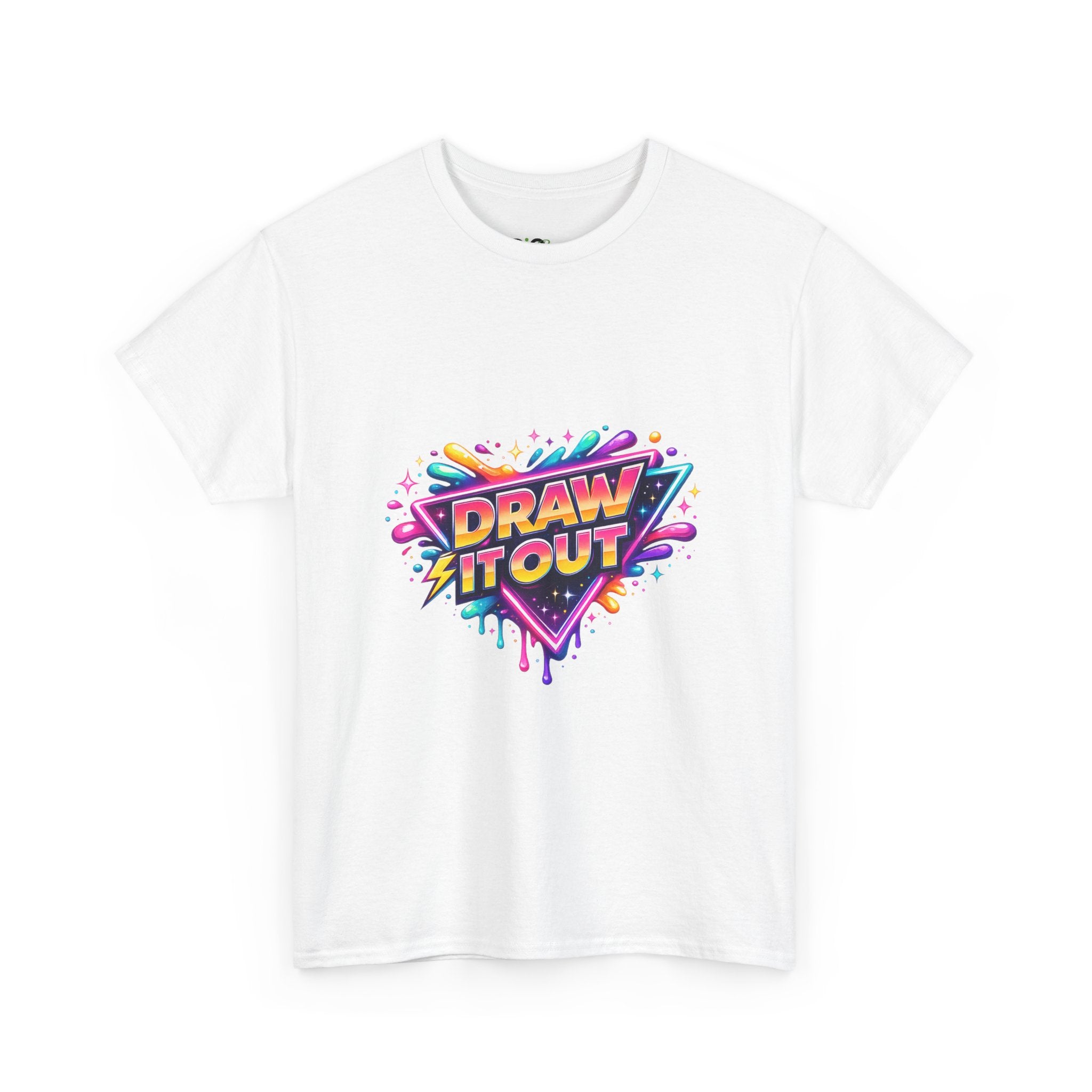 Draw It Out® Colorburst Graphic Tee | Neon Art Inspired Cotton T-Shirt