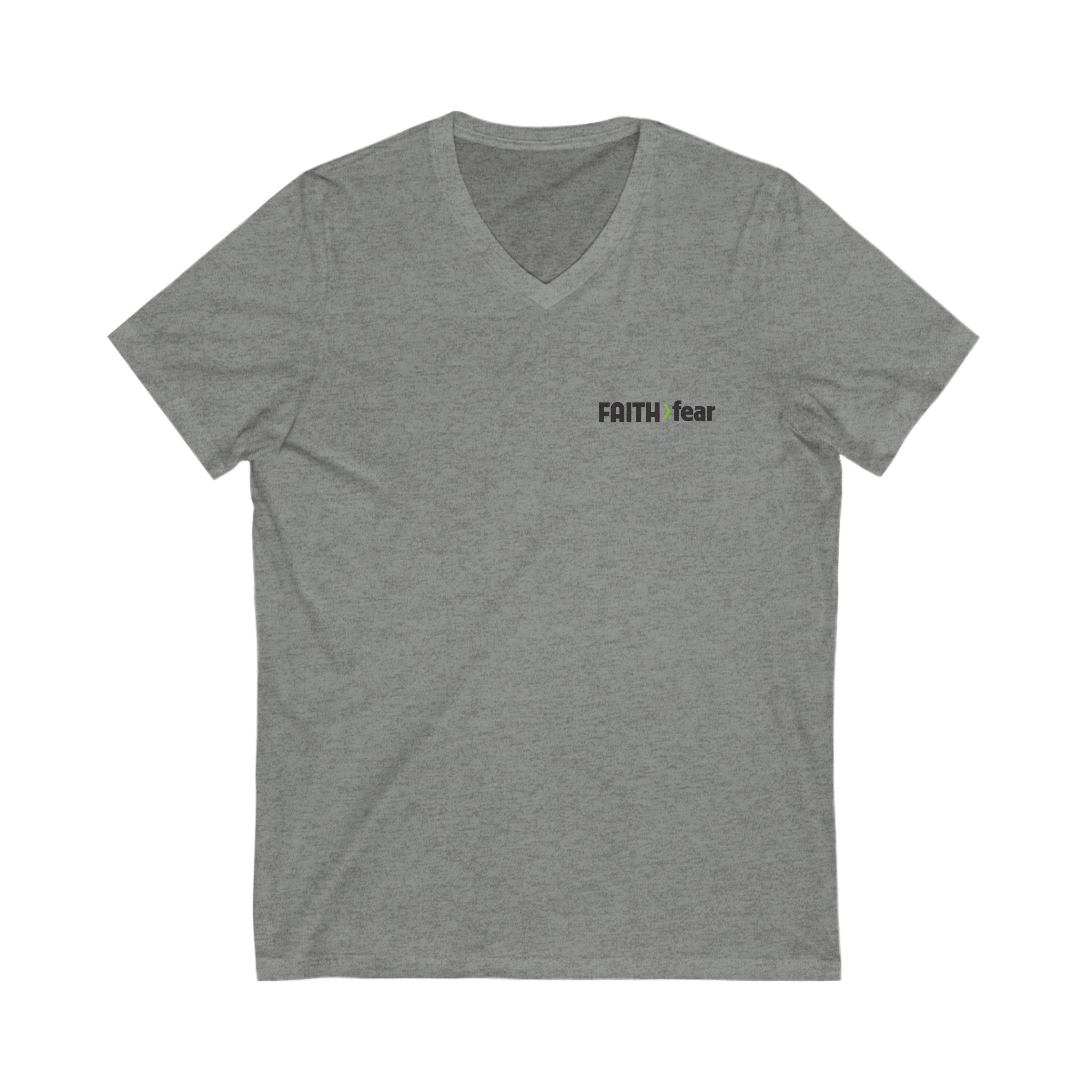 FAITH>fear™ by Draw it Out® Custom V-Neck T-Shirt – All-Day Comfort, Timeless Style!