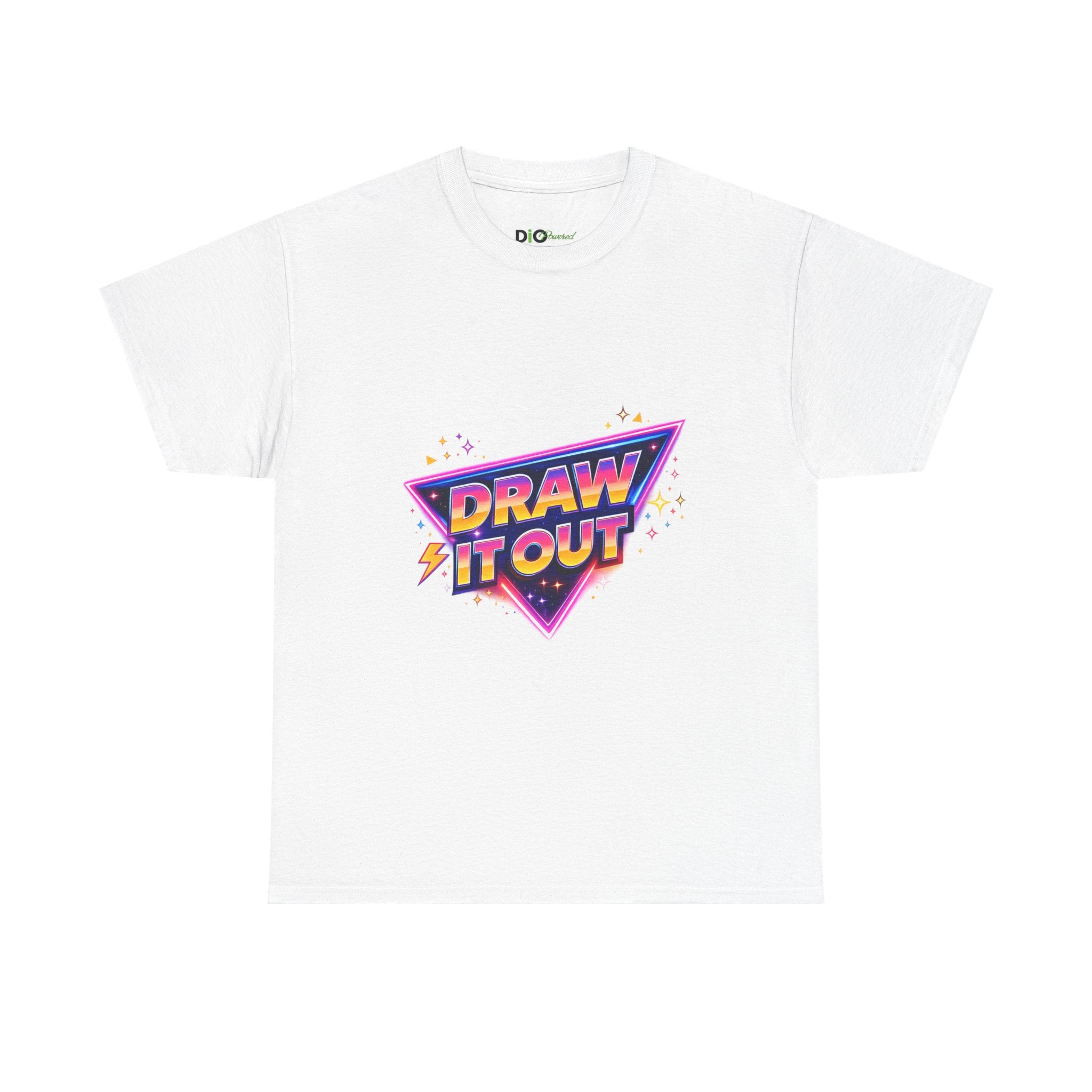 Draw It Out® Retro Logo T-Shirt – 80s Neon Graphic Tee
