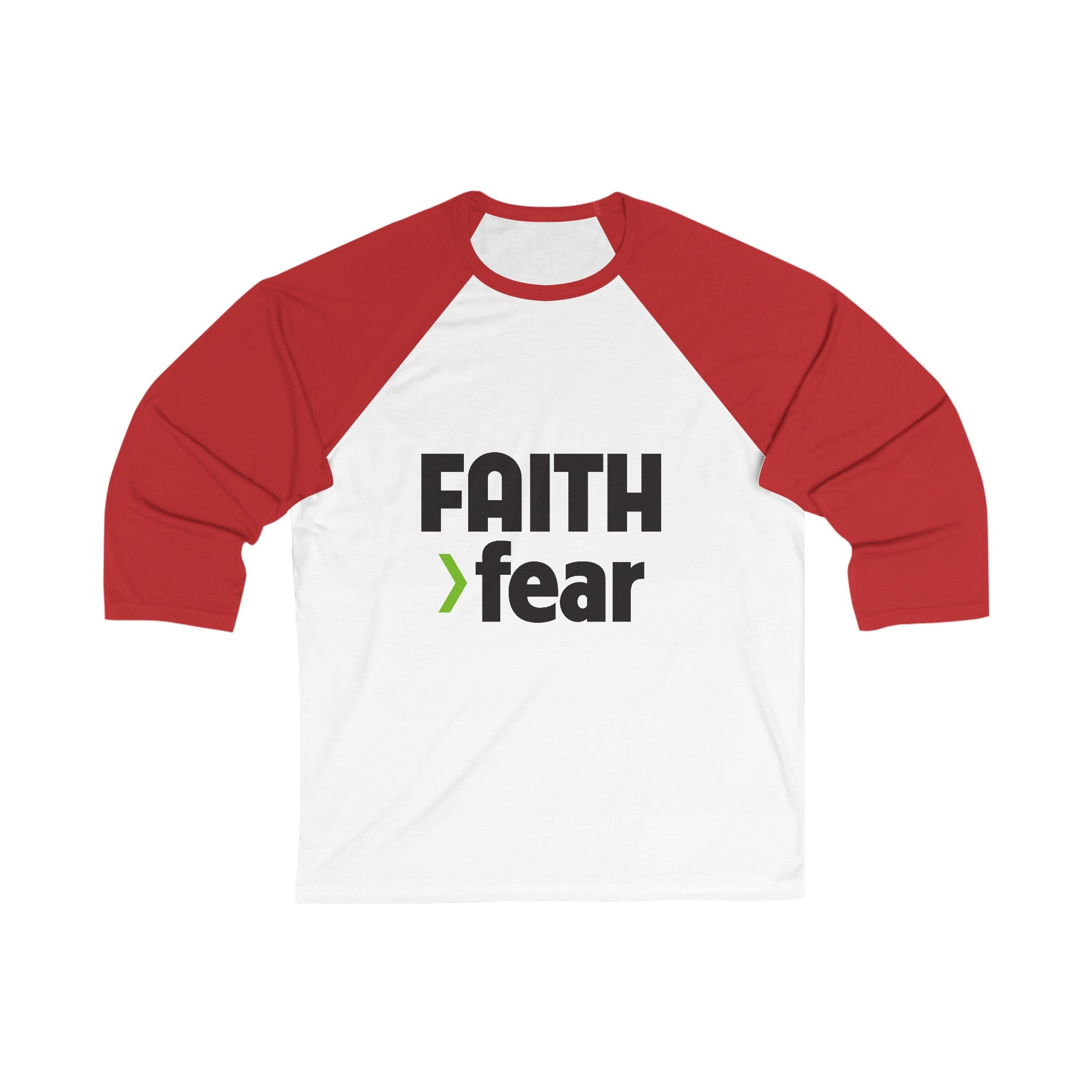 FAITH>fear™ by Draw it Out® Unisex 3/4 Sleeve Baseball Tee – Classic Style with a Perfect Fit!