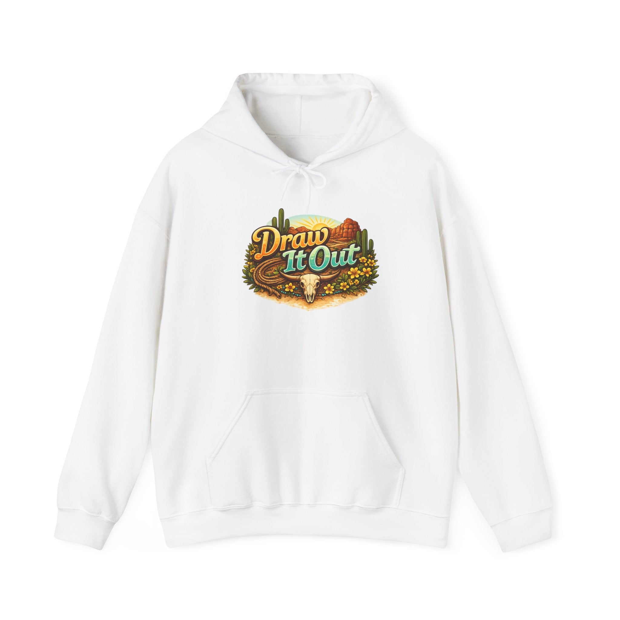 Draw It Out® Desert Sunset Graphic Hoodie | Vintage Inspired Pullover