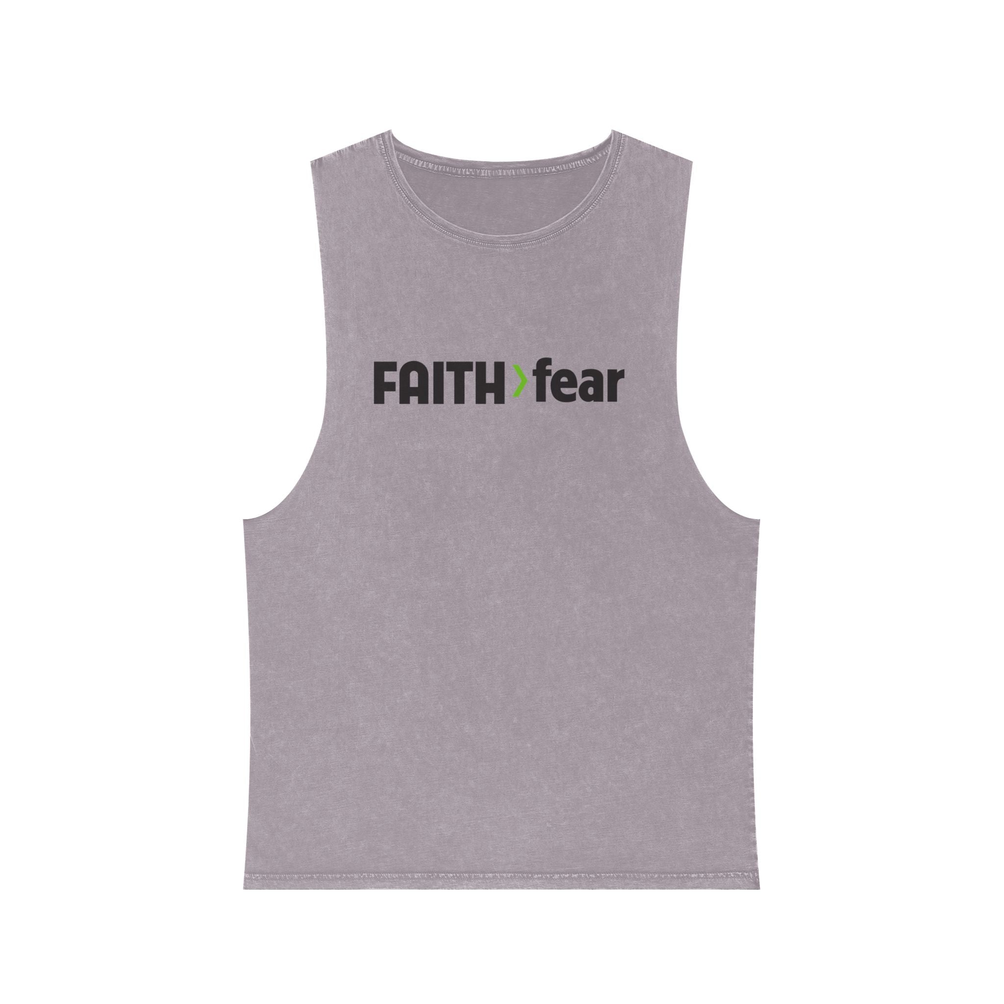 FAITH>fear™ by Draw it Out® Stonewash Sleeveless Tank Tops – Stay Cool, Look Cooler!