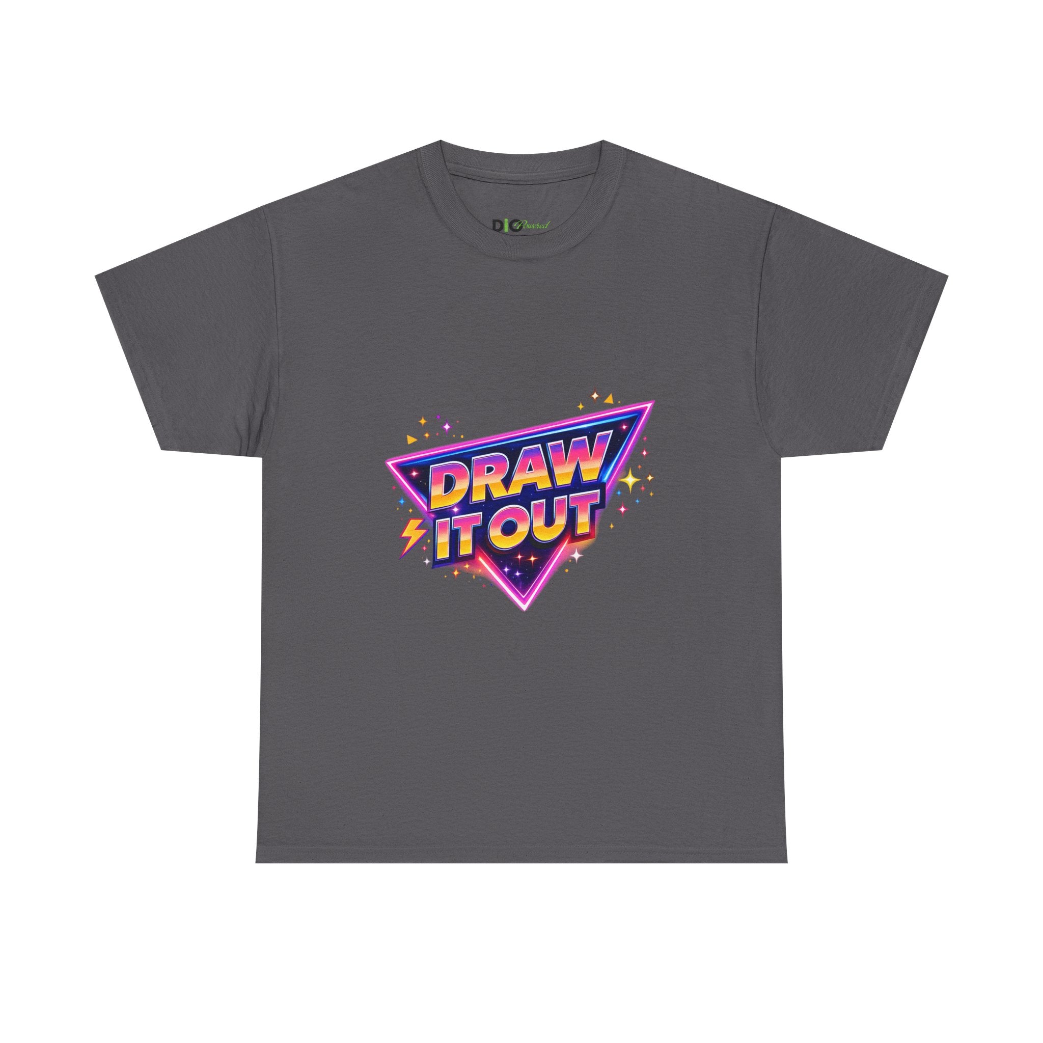 Draw It Out® Retro Logo T-Shirt – 80s Neon Graphic Tee