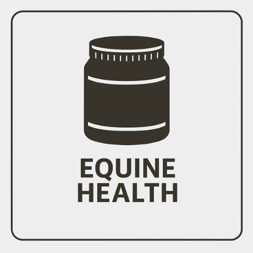 Jar icon with 'Equine Health' text on a light gray background