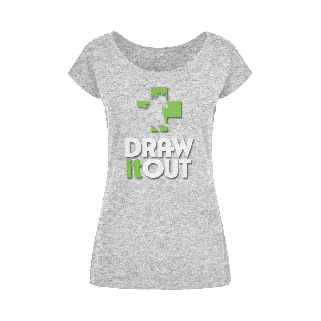 Draw It Out® Wide Neck Womens T-Shirt XS-5XL