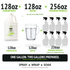 Exact Draw It Out® 128oz Liniment Concentrate gallon plus 128oz water makes 256oz prepared product, eight 32oz spray bottles at the 50/50 spray ratio