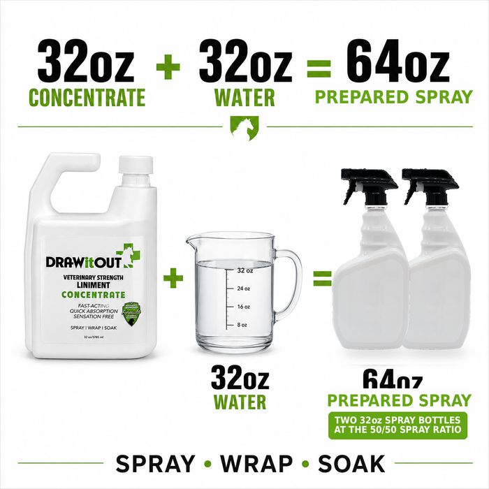 Draw It Out® 32oz Horse Liniment Concentrate | Spray, Wrap & Soak