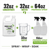 Exact Draw It Out® 32oz Liniment Concentrate plus 32oz water makes two 32oz prepared spray bottles at the 50/50 spray ratio
