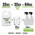 Exact Draw It Out® 32oz Liniment Concentrate plus 32oz water makes two 32oz prepared spray bottles at the 50/50 spray ratio