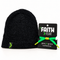 Faith > Fear bundle with one black knit beanie and one Hope Green LaceBand bracelet on its retail card